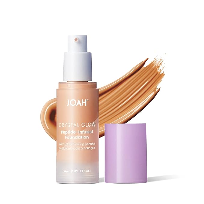JOAH Crystal Glow Peptide-Infused Foundation, 2-in-1 Multitasking Korean 1.01 Oz