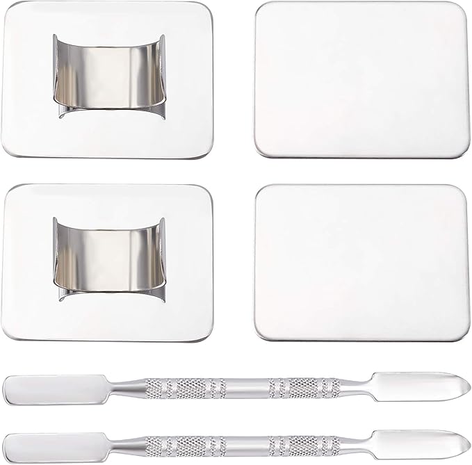OLYCRAFT 6PCS Stainless Steel Makeup Palette Mini Ring