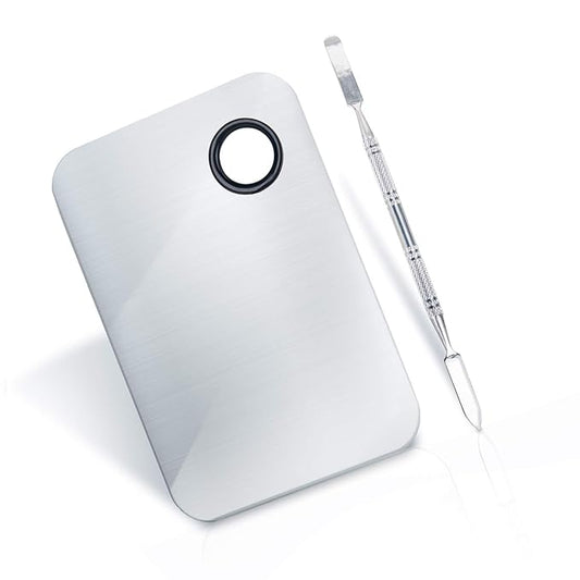 Makeup Mixing Palette, Upgrad Stainless Steel Metal Foundation