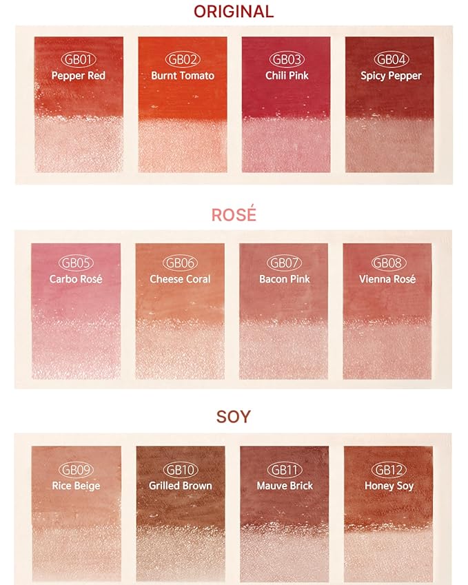 Glow Bokki Glossy Lip Tint, Korean Beauty (GB08 Vienna Rosé, 4.1 grams)