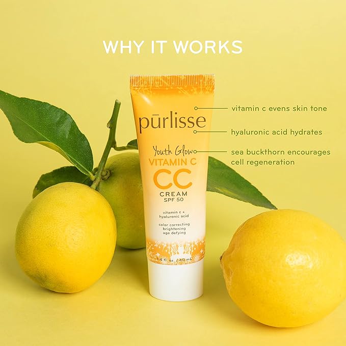 pūrlisse Youth Glow Vitamin C CC Cream SPF | Light 1.4oz