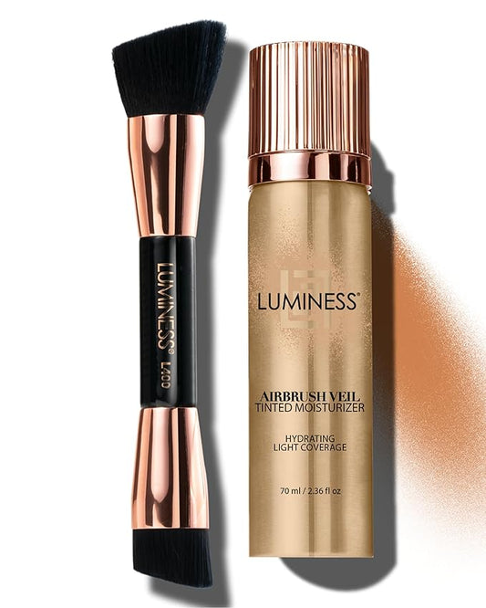 LUMINESS Airbrush Veil Tinted Moisturizer with Buffing Brush, & Aloe