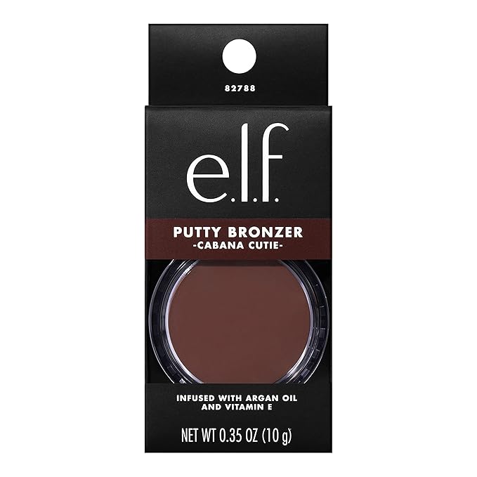 e.l.f. Putty Bronzer, Creamy & Highly Pigmented Formula, Creates a Long-Lasting Bronzed Glow, Infused with Argan Oil & Vitamin E, Cabana Cutie, 0.35 Oz (10g)
