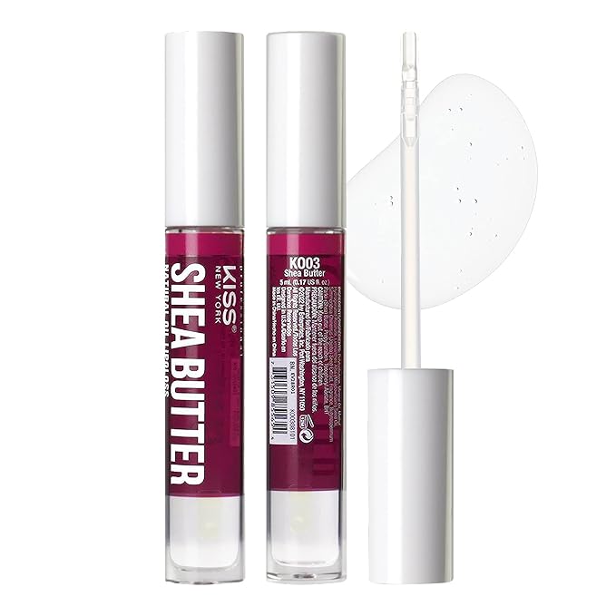 3 PACK Lip Oil Gloss, Hydrating Non-Sticky Lip Oil, 100% Natural Oil Clear Lip Gloss, Lightweight Lip Moisturizer (Rosegold & Shea Butter & Jojoba)