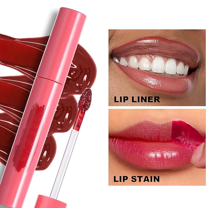 Peel Off Lip Tint, Wipe-On Colour Liquid Lipsticks, Tattoo Lip Glaze, Matte High Pigment Long Wear Waterproof Lip Contour Stain Non Smudge Transfer Proof Tear-off Lip Gross (#01, 0.12 floz)