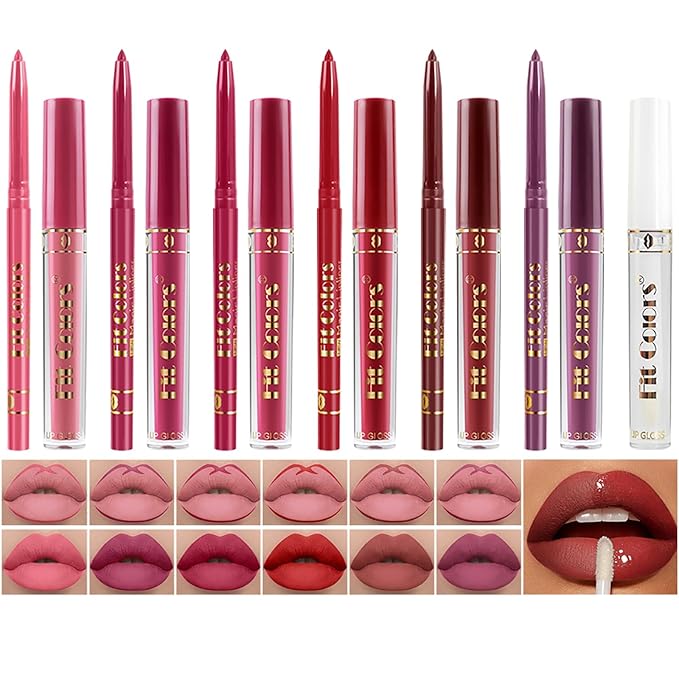 6 Colors Liquid Lipstick + Lip Liner Pen