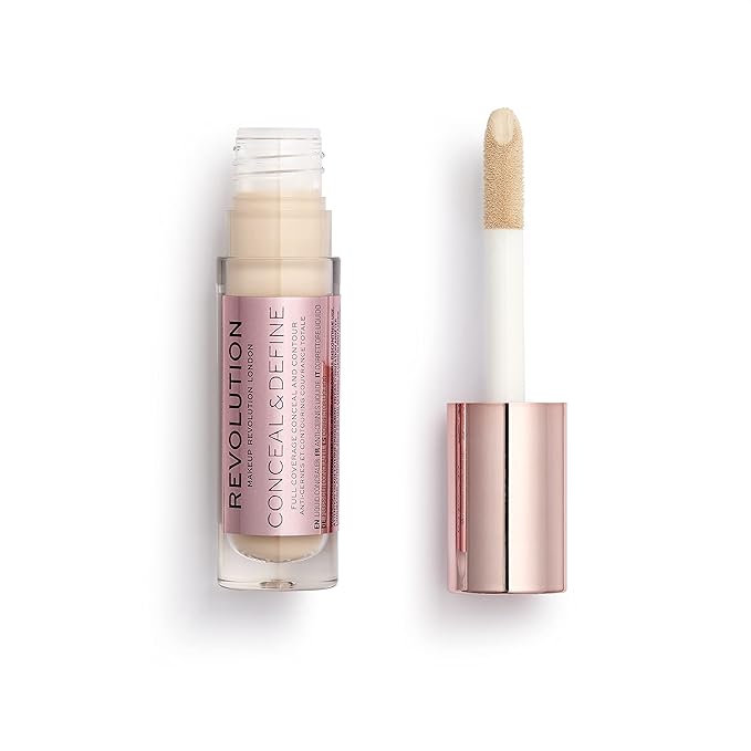 Makeup Revolution Conceal and Define Concealer, Full Coverage 0.7 Fl Oz