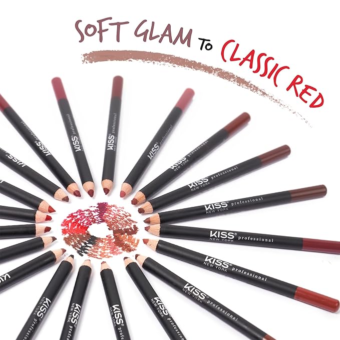 KISS New York Professional Slim Lip Pencil, Creamy Soft Lip Liner, Smooth Long-Lasting Rich Lip Color, Natural Lip Makeup, Water-Resistant Lip Crayon (Nude)