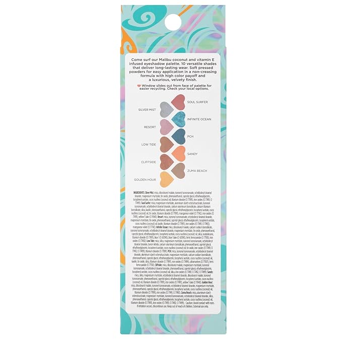Pacifica Eyeshadow Palette – Malibu Mineral Eyeshadow, Blendable Neutral Shades with Velvet Matte, Shimmer & Metallic, Cocoa Butter Infused, Talc-Free, Vegan & Cruelty-Free, 0.24 oz (10 Shades)