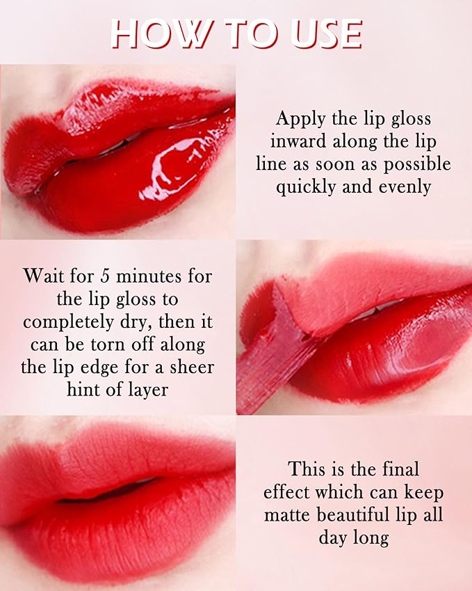 Peel Off Lip Liner Stain Set-4Pcs Matte Lip Stain,Long