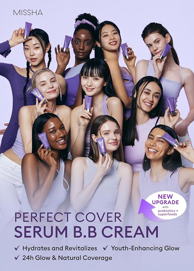 MISSHA M PERFECT COVER SERUM BB CREAM No.33 Tan -Tan with Warm Undertone, Skin Tint, Tinted Moisturizer, Skin Care Foundation Makeup, Superfood Complex, Glass Skin, Korean Makeup, 1.18 Fl oz