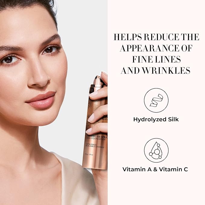 LUMINESS Silk Airbrush Spray Foundation & Buffing Brush Light Deep)