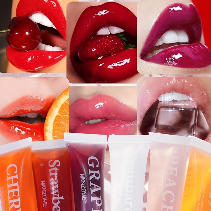 6Pcs Lip Glow Oil Wet, Hydrating Candy Lip Glow