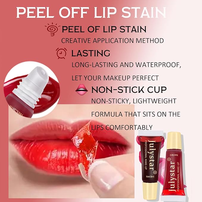 Peel Off Lip Stain Lips Tint, 6 Colors Magic