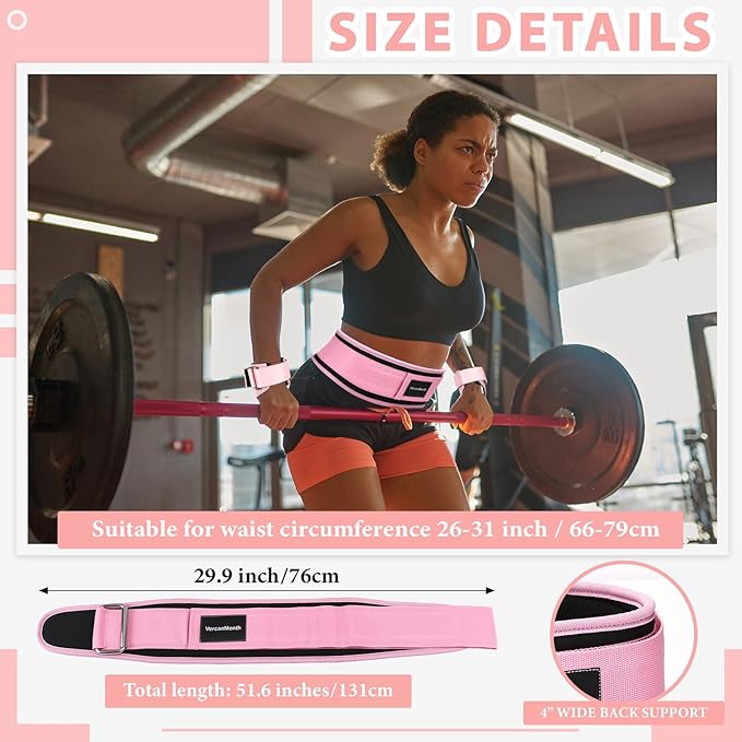 2 Pack Weight Lifting Belt and Lifting Straps 4'' Wide