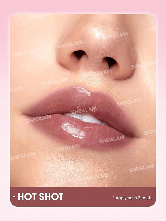 SHEGLAM Jelly Wow Tinted Lip Oil Plumping Lip Gloss Natural -Hot Shot