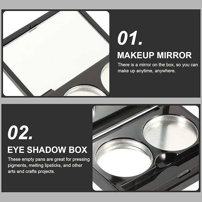 Empty Magnetic Eyeshadow Makeup Palette with 2Pcs Round
