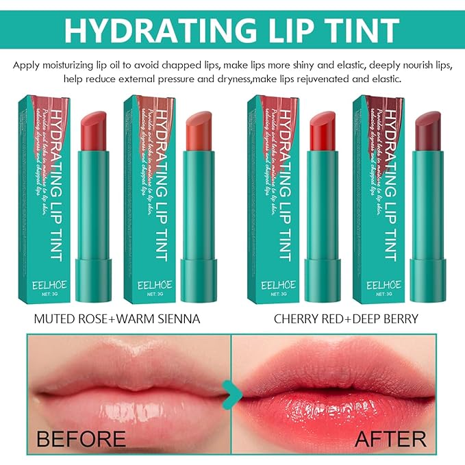 2 Colors Hydrating Lip Gloss,Lip Plumper Gloss,Moisturizing Glossy Transparent Lip Tint Care Lip Chapped Dead Skin Natural Lip Balm Make Lips Fuller(MUTED ROSE+WARM SIENNA)
