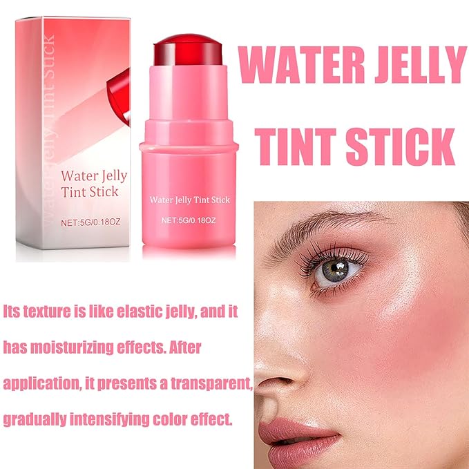 Milk Cooling Water Jelly Tint, Jelly Blush Stick Makeup Jelly Tint, Milk Jelly Blush, Cruelty Free, Blush Stick for Cheeks and Lips