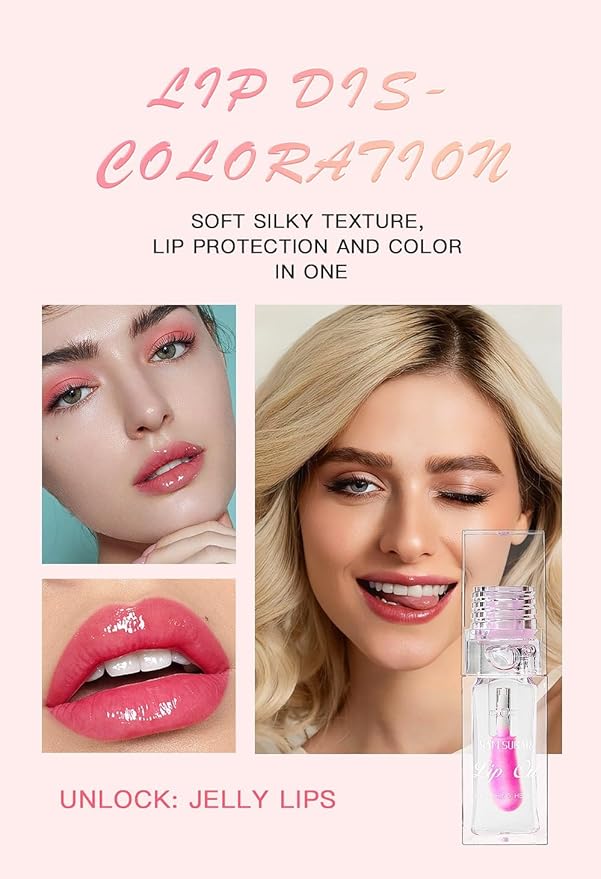 Magic Color Changing Lip Oil, Plumping Moisturizing Color Magic