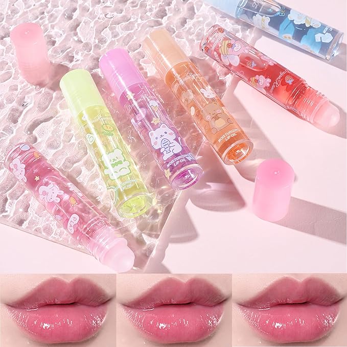6 Pcs Roll On Lip Oil,Plumping Lip Oil Oil,Plumping