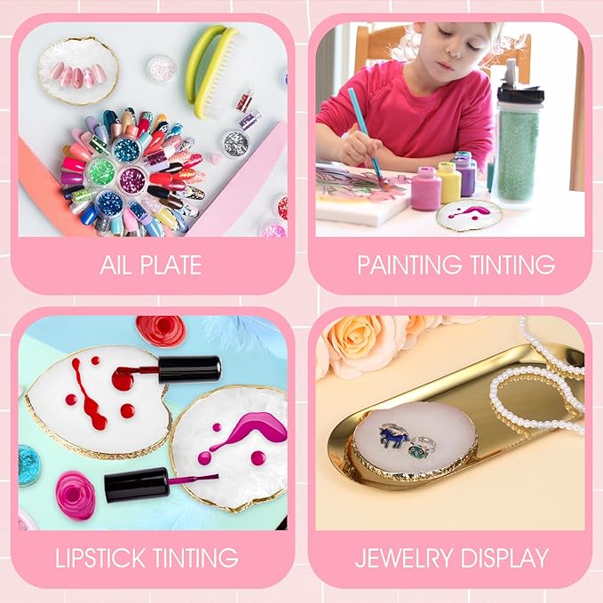 2pcs Resin Nail Art Palette Nail Painting Mixed