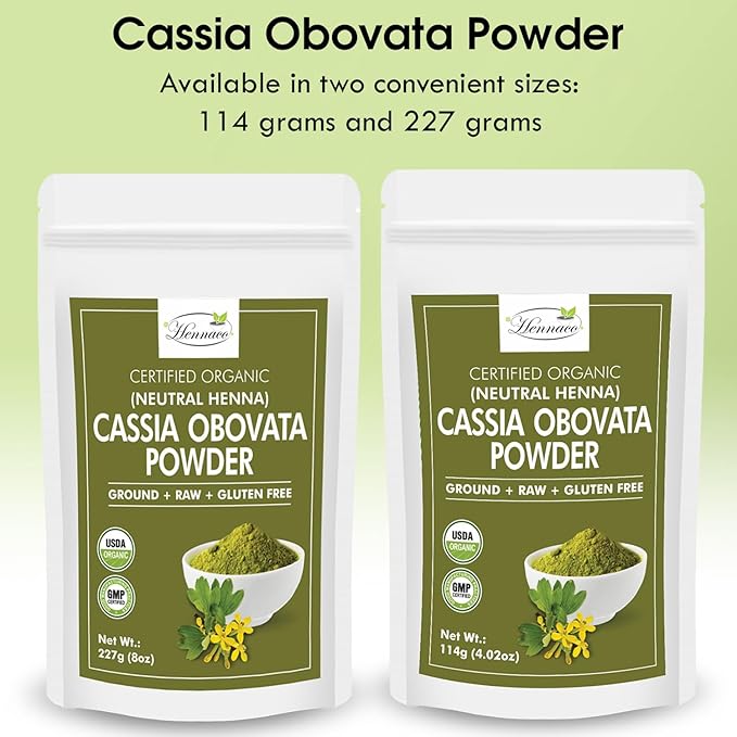 Organic Cassia Obovata Powder | Neutral Henna Powder (8 OZ) 227 G