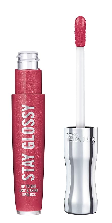Rimmel Stay Glossy Lip Gloss - Non-Sticky and Lightweight Formula for Lip Color and Shine - 500 Rulebreaker, .18oz