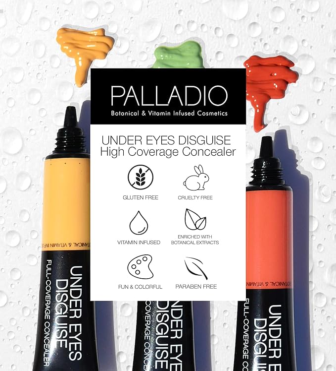 Palladio Full Coverage Concealer, Under Eyes Disguise, Creamy Peach Tea