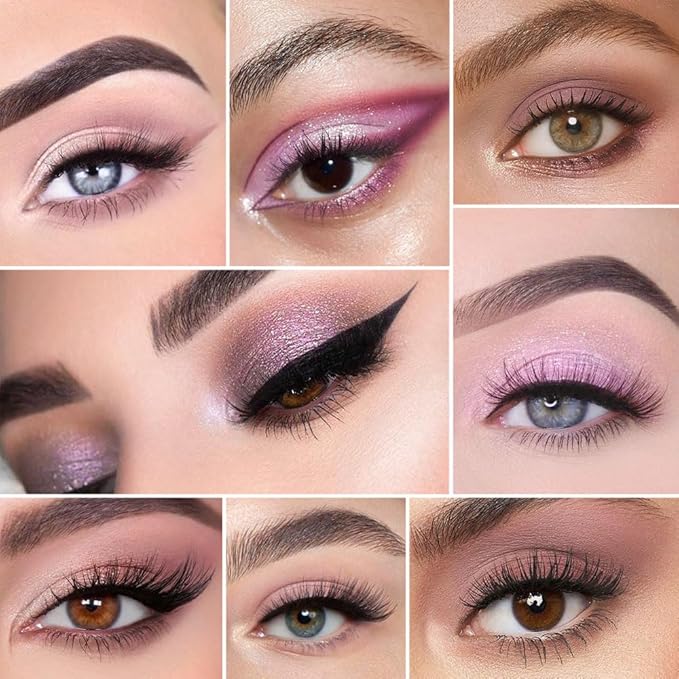 16Colors Light Purple Pink Brown Basics Matte Eyeshadow Palette,Eye Shadow Travel Makeup Palette all in one Long Lasting Waterproof Ultra-Blendable,Great for Travel Gift Kit