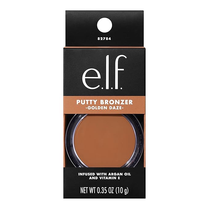 e.l.f. Putty Bronzer, Creamy & Highly Pigmented Formula, Creates a Long-Lasting Bronzed Glow, Infused with Argan Oil & Vitamin E, Golden Daze, 0.35 Oz (10g)