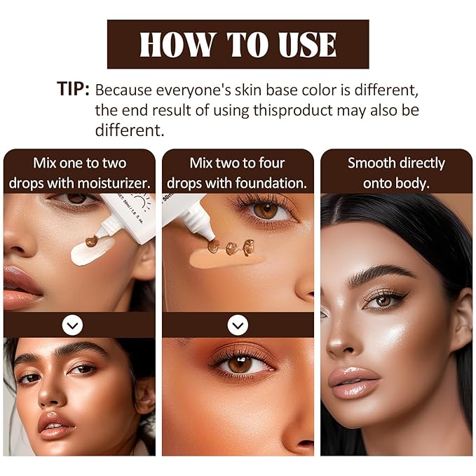 Instant Bronzing Drops, Face and Body Bronzer, Cream - 04