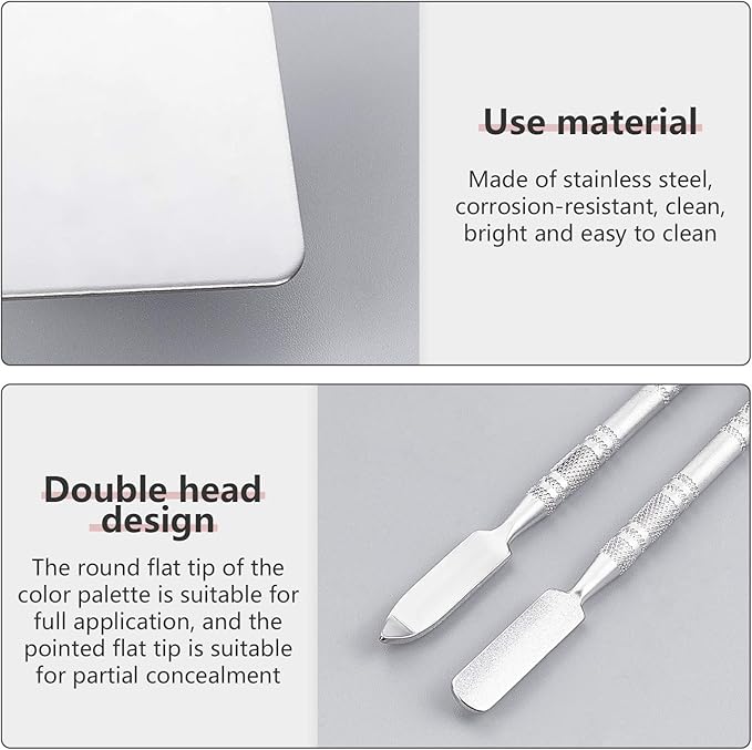 OLYCRAFT 6PCS Stainless Steel Makeup Palette Mini Ring