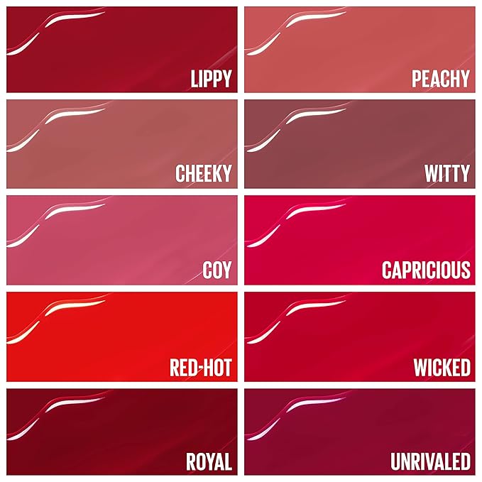 Maybelline Super Stay Vinyl Ink Longwear No-Budge Liquid Lipcolor Makeup, Highly Pigmented Color and Instant Shine, Red-Hot, Fire Engine Red Lipstick, 0.14 fl oz, 1 Count