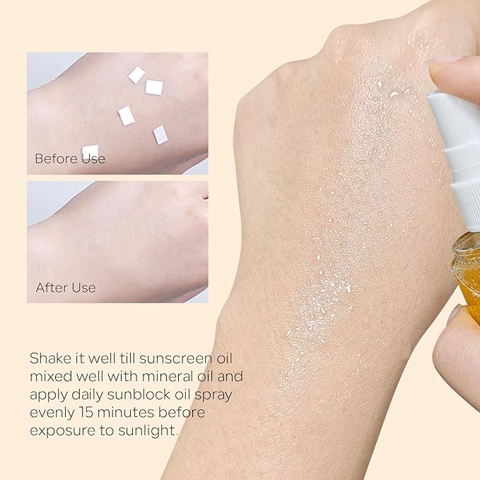 SPF Oil Sunscreen Spray,SPF Glow Oil Sunscreen Mist,Broad Spectrum Sunscreen Protection Oil Sunscreen Spray,SPF 50 PA++++,Hydration Body Sunscreen Oil Skin Sun UVA/UVB Protection 100ML