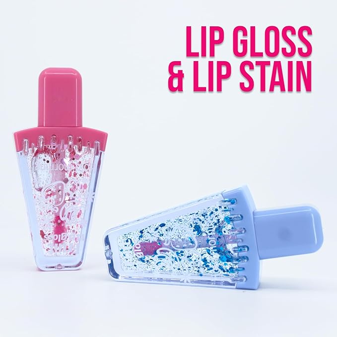 114 Bundle Cute Mood Color Changing Popsicle Set of 6 Lip Gloss, Shimmery Glossy Lightly Scented, Non-Sticky, First Makeup Set for Girl, Novelty, Gifts, Party Favors Girls, Women, Teens