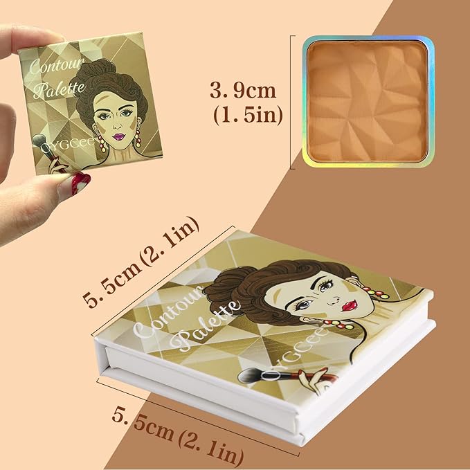 Matte Light Bronzer Palette,Perfect Finish Hd Powder,Professional Bronzering