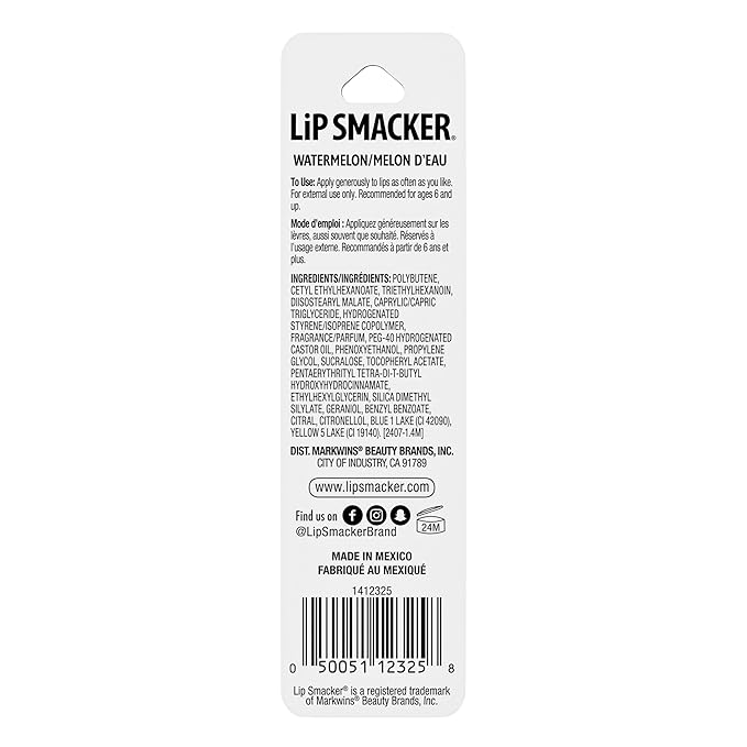 Lip Smacker Rolly Lip Gloss, Classic Roller-Ball Design for a Cooling Sensation, Hydrating & Moisturizing Shine - Watermelon