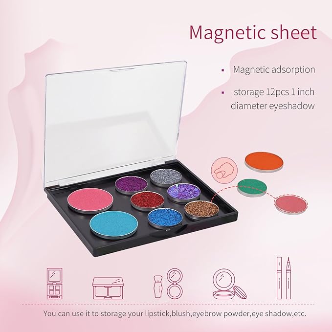 AJLTPA Magnetic Makeup Palette with Clear Top, 3Pack
