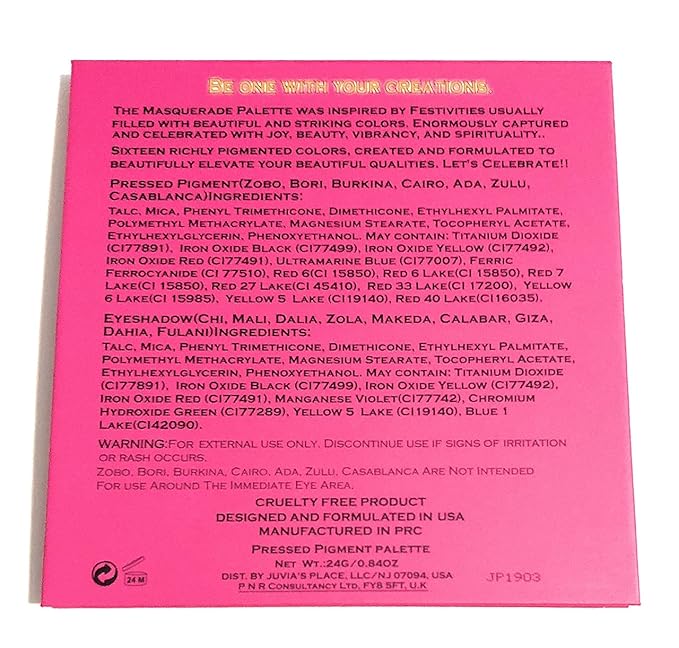 Masquerade Mini Eyeshadow Palette Juvias Place spray