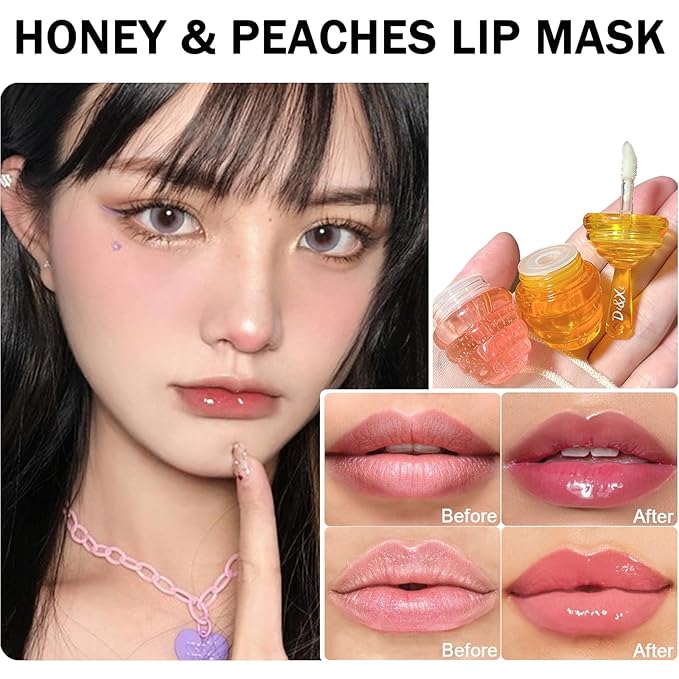 2 PCS Moisturizing Honey Pot Lip Oil Lip Moisturizing