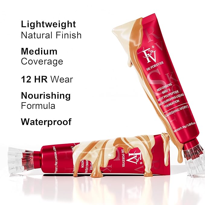 FV 2 Pack Hydrating Liquid Foundation Makeup, Waterproof