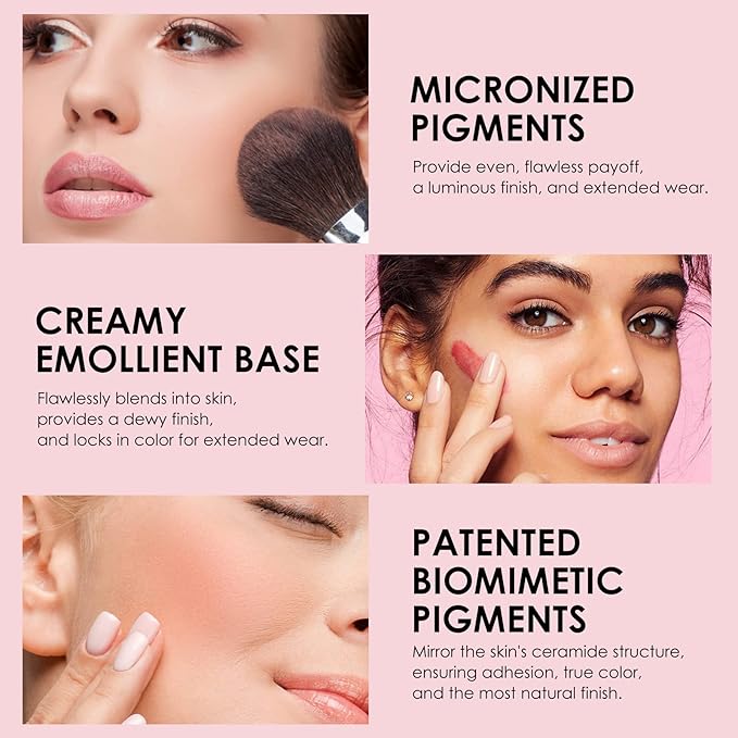 8 Colors Blush Palette, 4 Dry Powders +