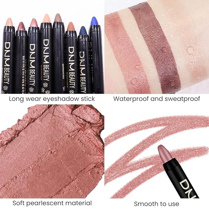 evpct 2Pcs Cream Eye Shadow Brightener Sticks Set for Eyes, Caramel Matte Pencil Eye shadow Applicator Stick Pen Palette Makeup Waterproof sombras en crema para ojos 18 + 27