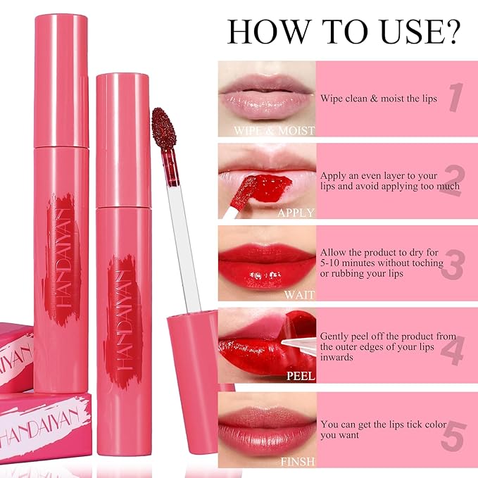 Peel Off Lip Stain Liner, Tattoo Lip Tint Long