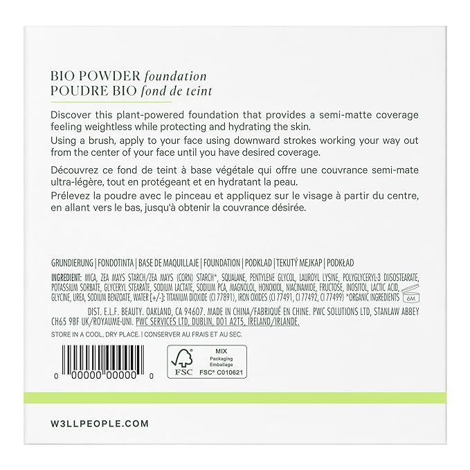 Well People Bio Powder Foundation, Lightweight & Hydrating Cruelty-free, 11C