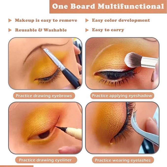 Makeup Practice Face Board, Silicone Makeup Mannequin Face