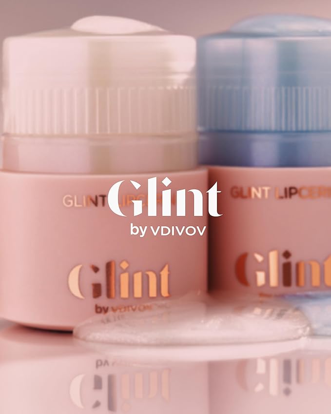 Glint Lipcerin (Icy Blue, 0.5fl oz) - Long Lasting Hydrating lip gloss with Shea Butter for a Natural Looking, Korean Skin care Ideal for Chapped, Dry, Cracked, or Damaged Lips
