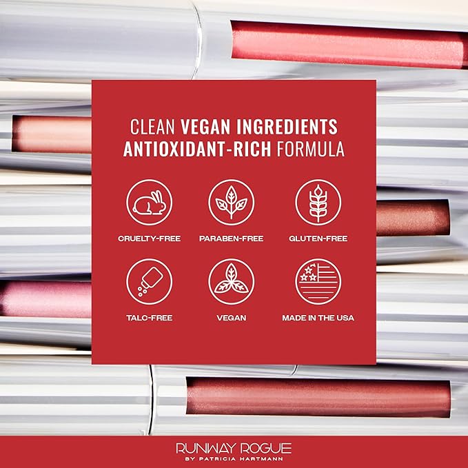 Runway Rogue LuxGloss Lip Gloss, High-Pigment Shimmery Rose-Gold Lip Gloss, ‘Fashion Week’