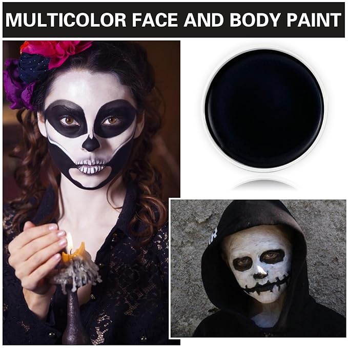 Black Face Body Paint Halloween Cosplay Clown Zombie